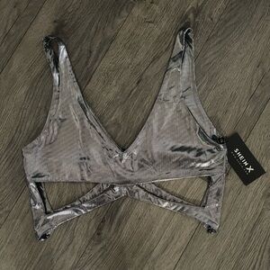 SHEIN X Silver Shiny Top!